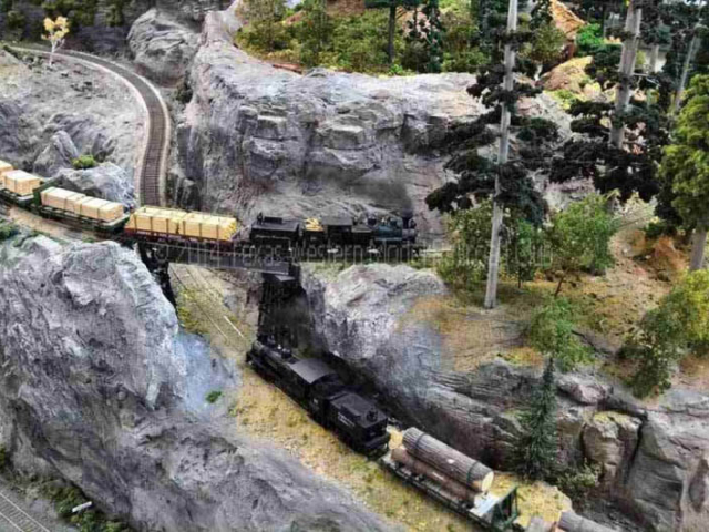 Two logging trains